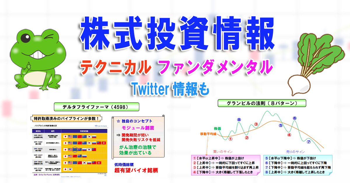 著名投資家のtwitterまとめ 株式投資情報 テクニカルとファンダメンタル両建て 株かえる